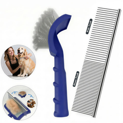 Dog Grooming Comb Shedding Hair Remove Needle Brush Slicker Massage
