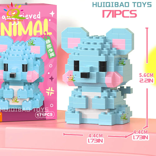 HUIQIBAO MINI Cute Pet Animal Penguin Model Building Block Micro Set