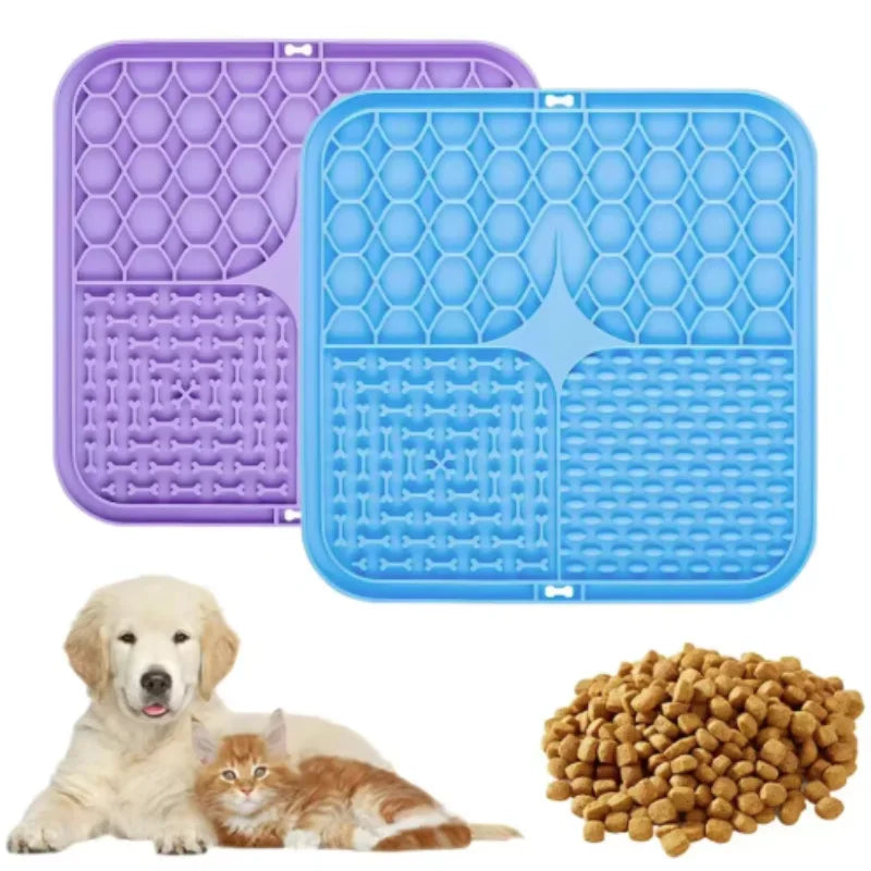 Pet Lick Silicone Mat Dogs Pet Slow Food Plate for Dog Bathing