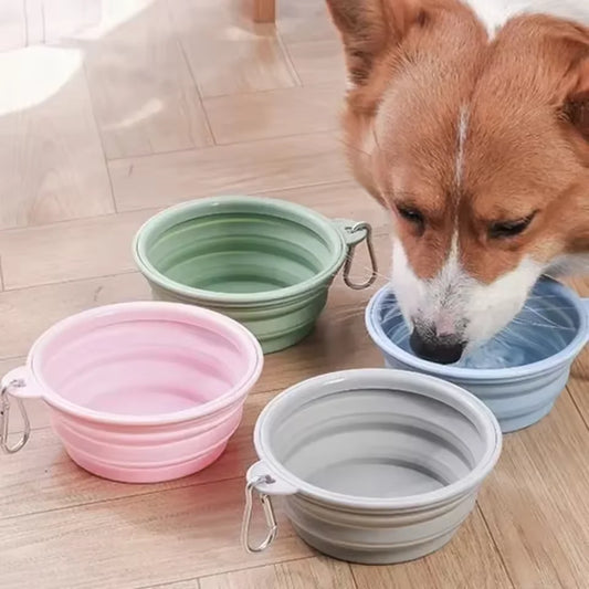 Foldable Silicone Dog Bowl Pet Outdoor Travel Portable Folding Cat