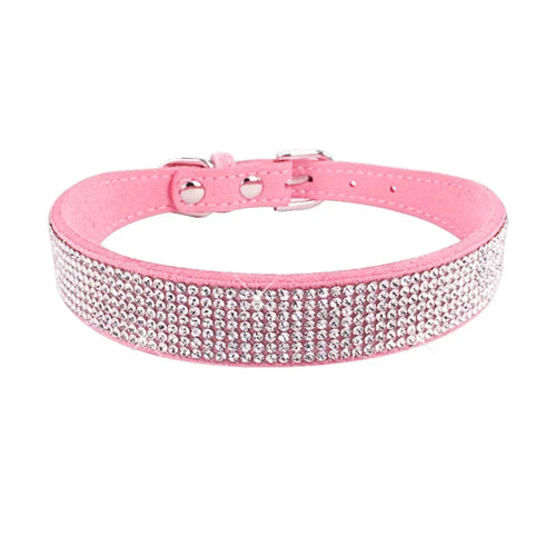 Dog Collar Crystal Glitter Rhinestone Pet Collars Zinc Alloy Buckle