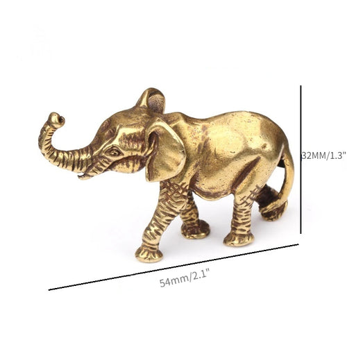 Antique Bronze Minature Elephant Figurines Tea Pet Table Ornament