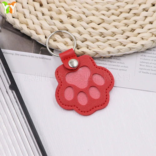 Memorial Leather Pet Hair Storage Bag Cat Paw Keychain Multifunctional