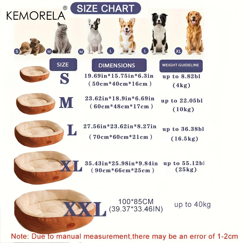 Cozy Oval Snuggle Pet Bed, Plush & Thickened Cat Bed Warm and Secure