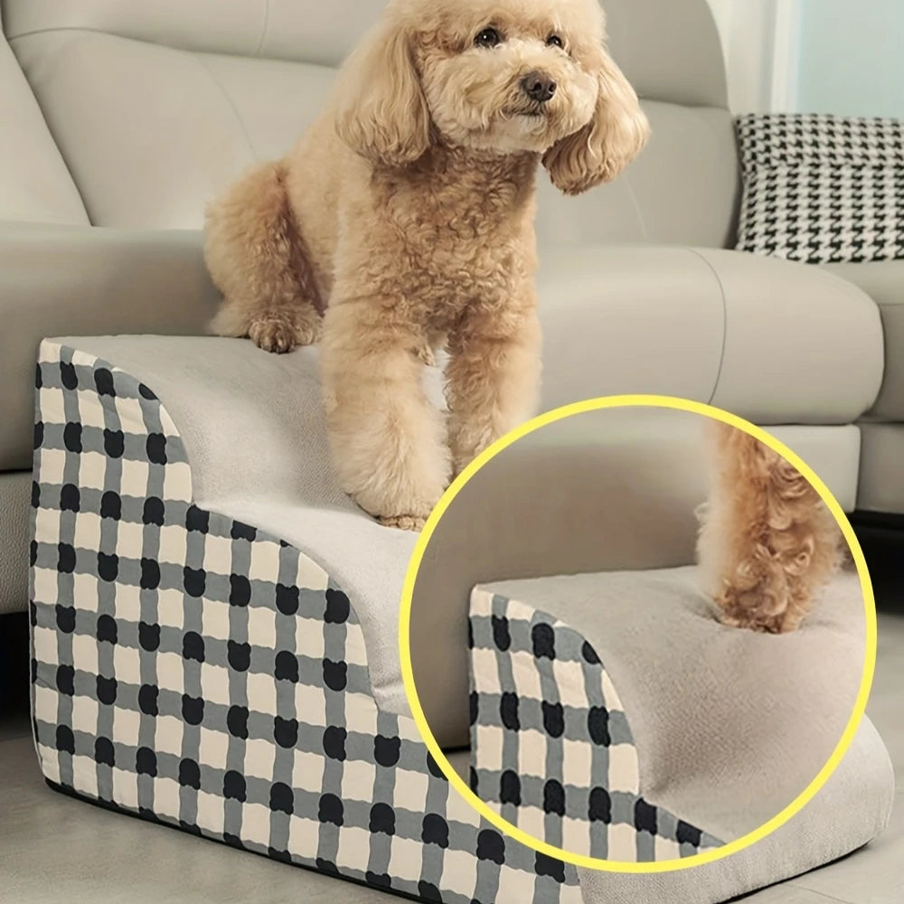 Pet 2/3 Steps High Density Foam Dog Secure Stairs Ramps Non-Slip Pet