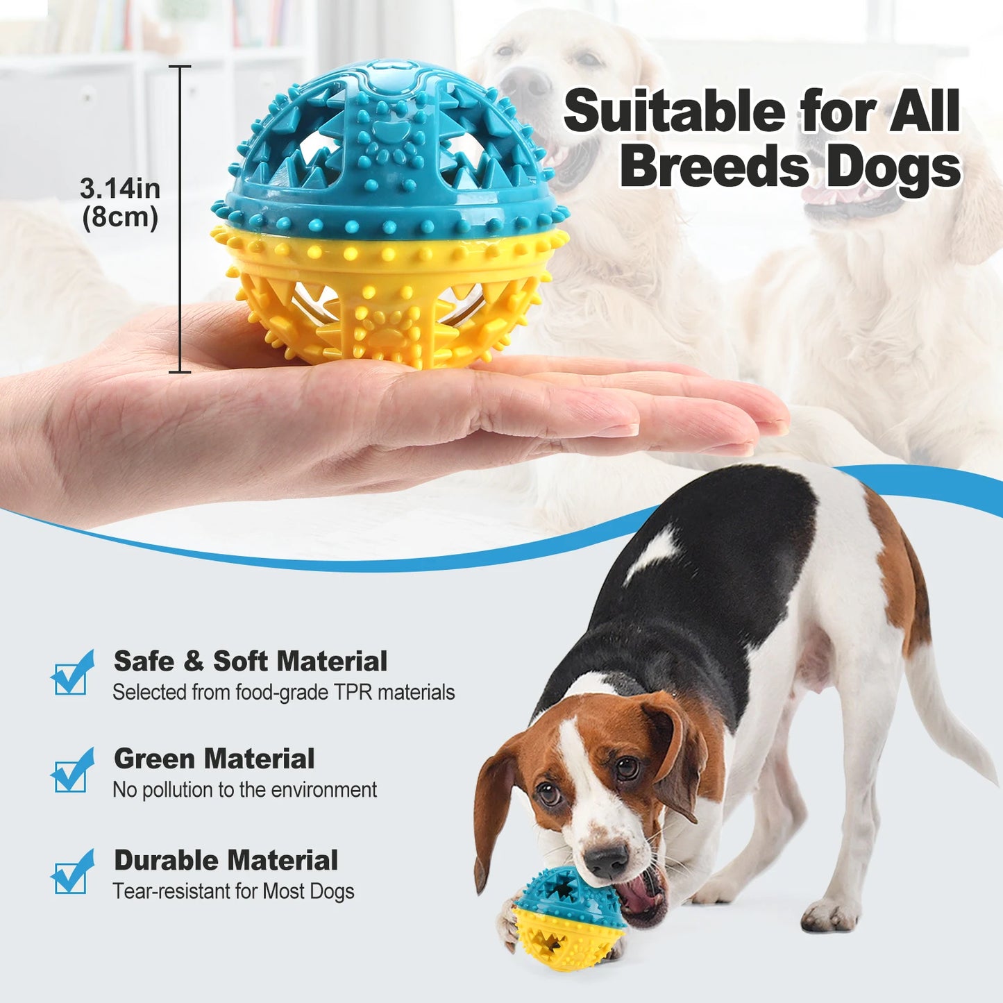 Dog Chew Toys Grinding Teeth Sound Ball Toys Leaking Food Balls Anti