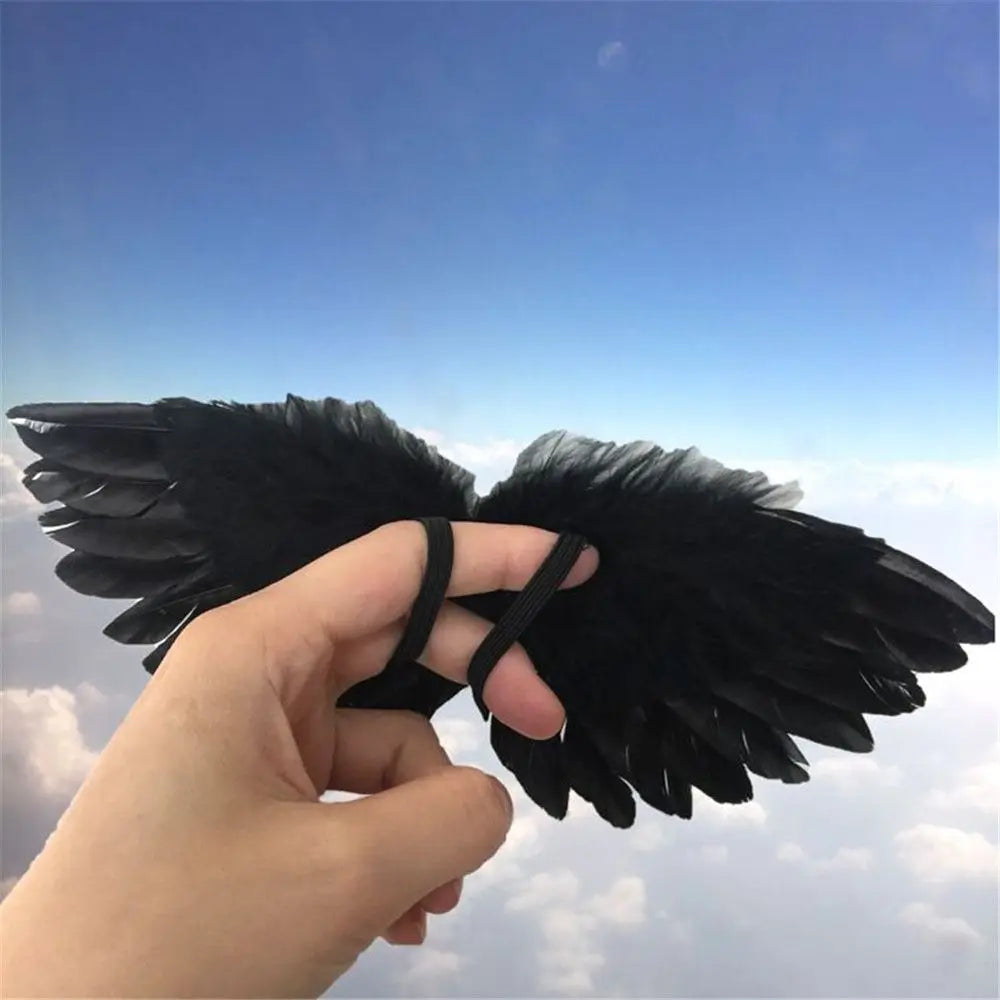 White Black Crafts Kids Mini Feather Angel Wing Newborn Dog Pet Prop