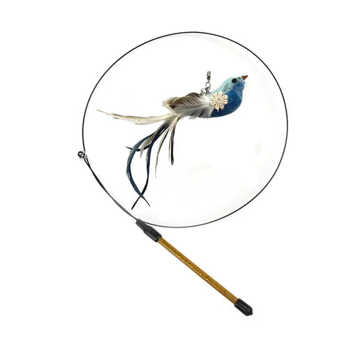 Simulation Bird Cat Toys Funny Interactive Peacock with Bell Cat Stick