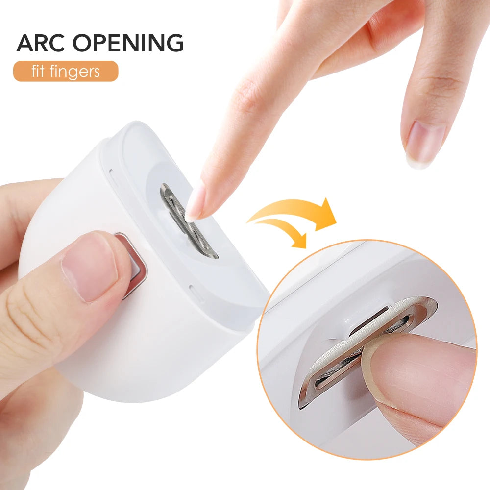 Electric Automatic Nail Clippers With Light Trimmer Nail Cutter