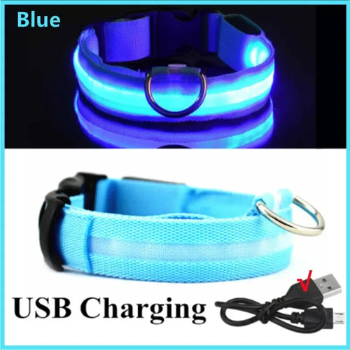 3 Modes Dog Luminous Charge Collar Led Usb Cat Dogs Collars Detachable