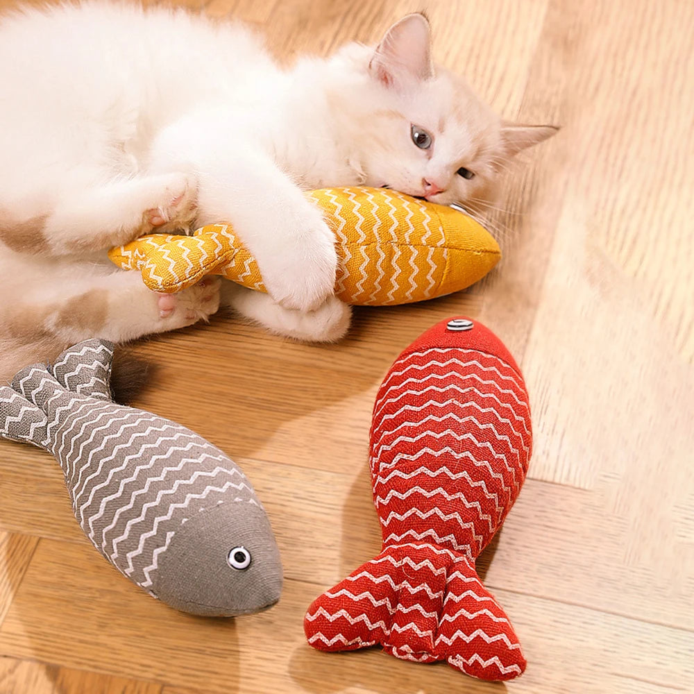 Random Fun Cat Sackcloth Fish Toy High With Catnip Fish Pet Cat