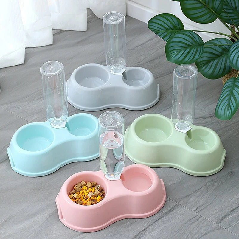 Pet Cat Bowl Automatic Feeder Water Dispenser Dog Cat Food Bowl with