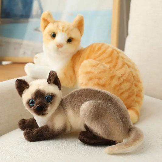 Stuffed Siame Cats Plush Toy 20/25cm Simulation American Shorthair