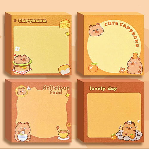 50/200PCS Cute Cartoon Capybara Memo Pad Stickers School Supplies