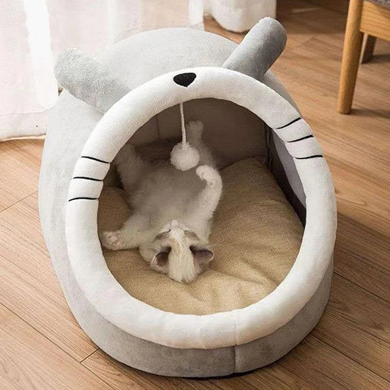 Pet Tent Cave Bed for Cats Small Dogs Self-Warming Cat Tent Bed Cat