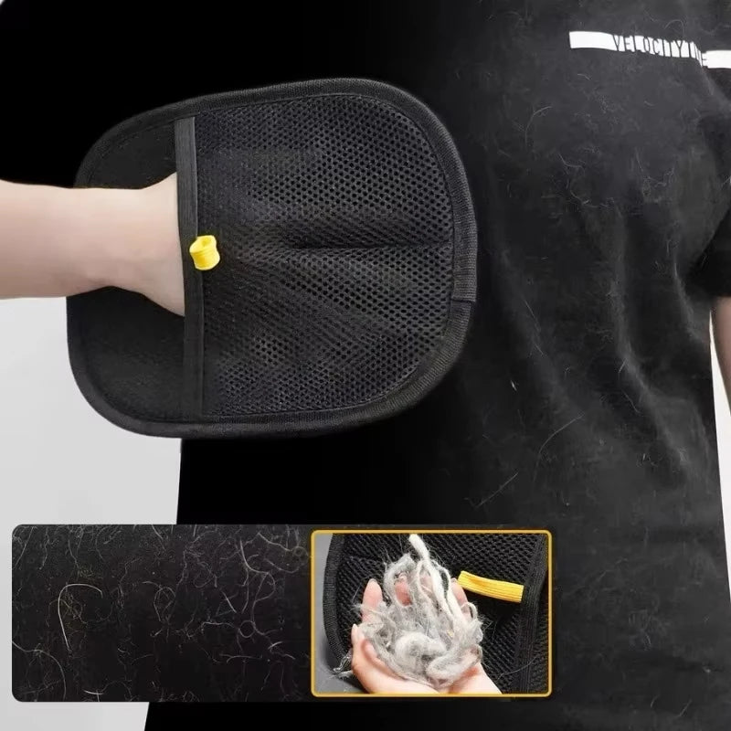 Pet Hair Remover Glove Brush Portable Washable Clothes Hair Dehairing