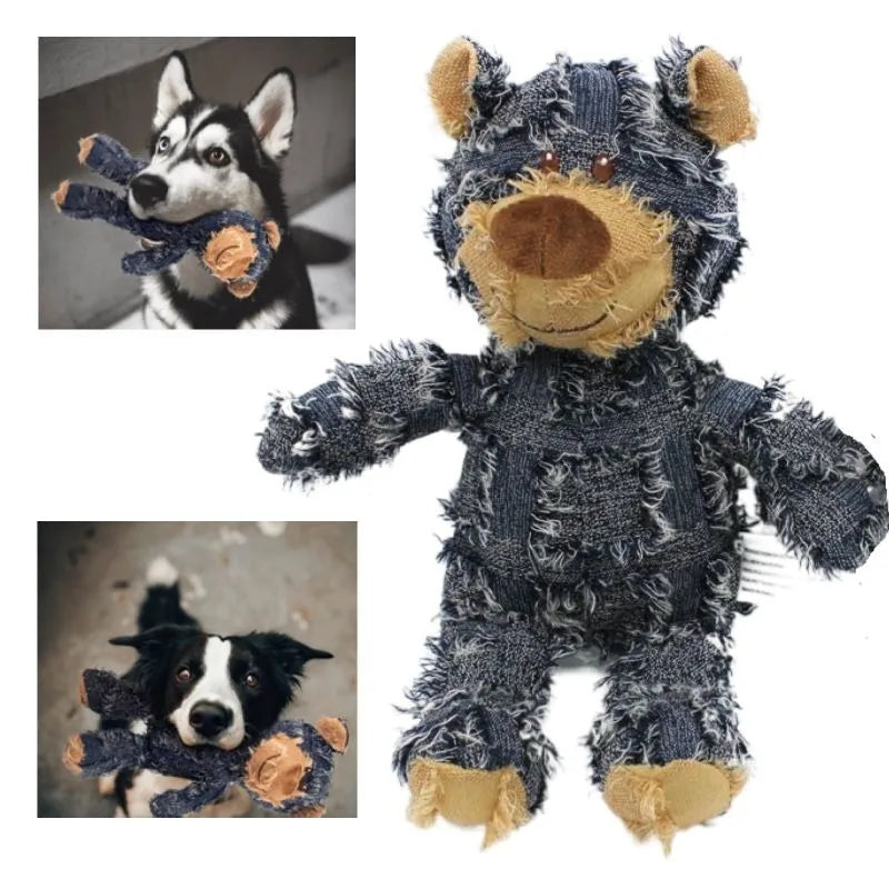 Pet Teddy Bear Soundmaking Toy Plush Interactive Dog Toys Grinding