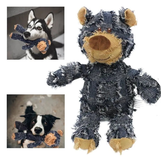 Pet Teddy Bear Soundmaking Toy Plush Interactive Dog Toys Grinding