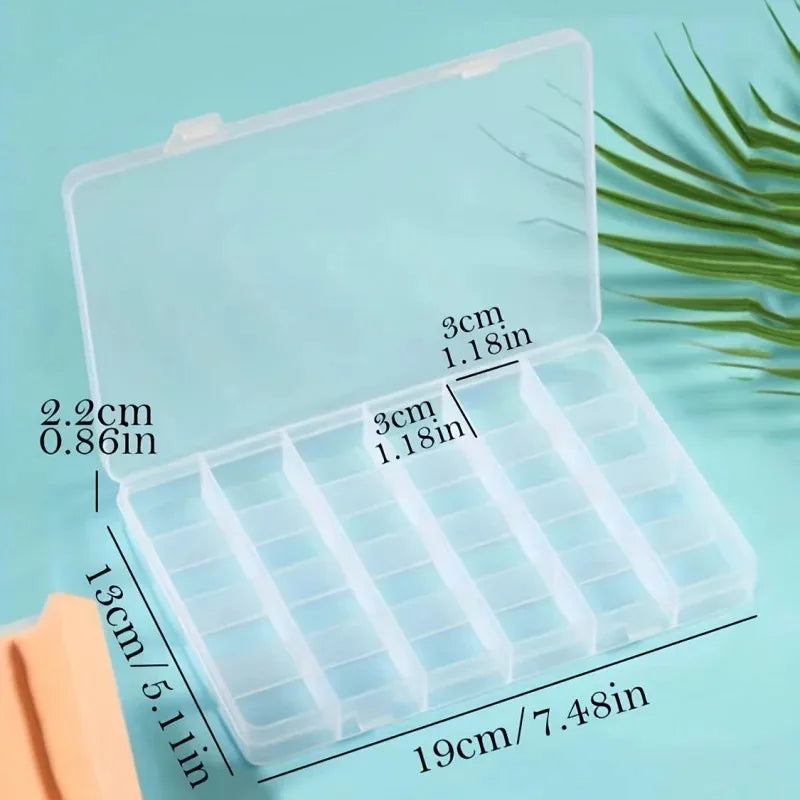 Plastic Storage Box Case Slot Pills Jewelry Beads Earring Case