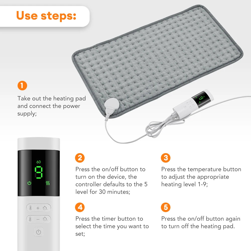 Electric Heating Pad Pet Heat Mat with 9 Levels Constant Temp 4 Mode