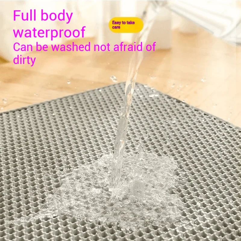 Premium Large Cat Litter Mat 90x60CM Waterproof Double Layer Litter