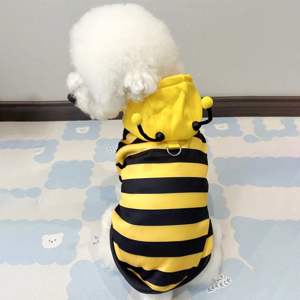 Bee Pet Puppy Coat Apparel Outfit Dog Halloween Hoodies Winter Cat