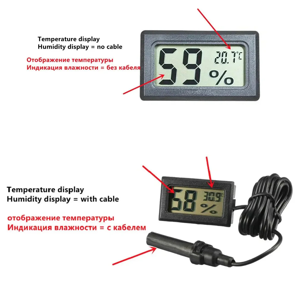 Thermometer Hygrometer Reptile Pet Incubation Breeding Turtle Gecko