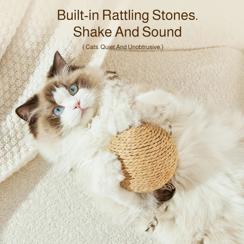 8/10CM Interactive Sisal Cat Scratching Ball Toy For Kitten Teeth