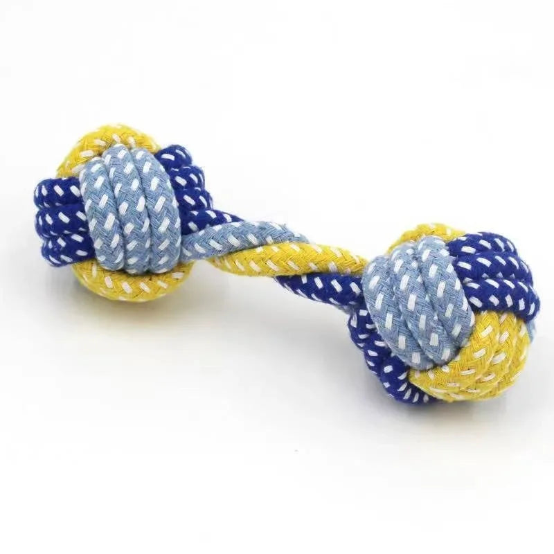 1pc Dog Toy Carrot Knot Rope Ball Cotton Rope Dumbbell Puppy Cleaning