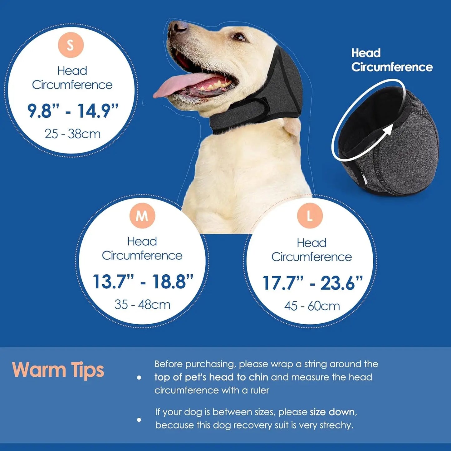 Anti Anxiety Dog Ear Muffs Hood Cover Noise Cancelling for Pets