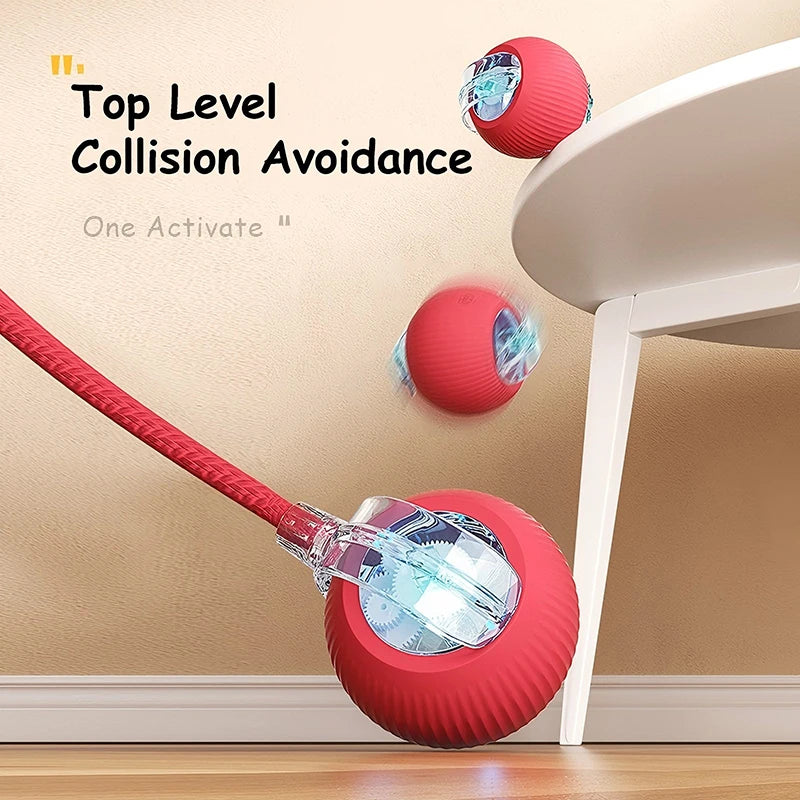 Cat Interactive Ball Toys Automatic Rolling Ball Faux Tail