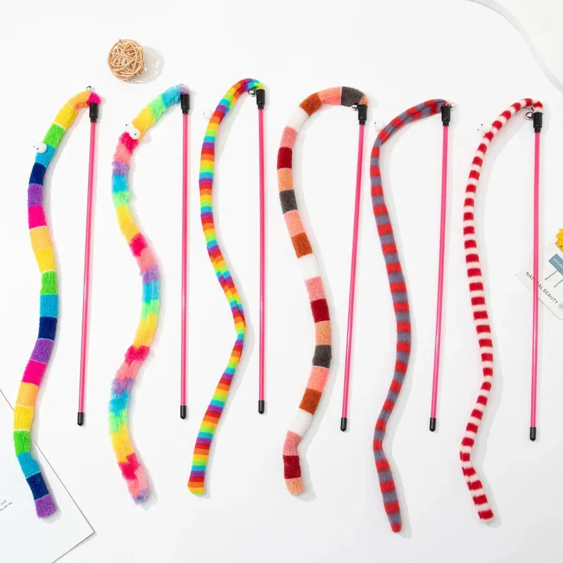 Cat Toy Caterpillar Cat Teaser Wand Cat Interactive Toys Funny