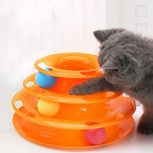 Pet cat toy Three-layer ball cat Turntable Cat interactive educational