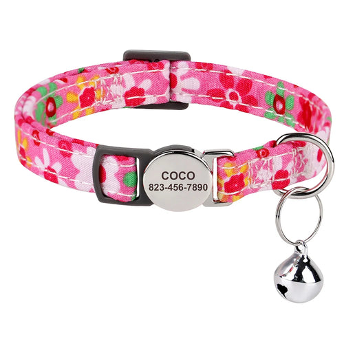 Cat Collar Free Personalized Kitten Collars Engraved Pet Puppy Name