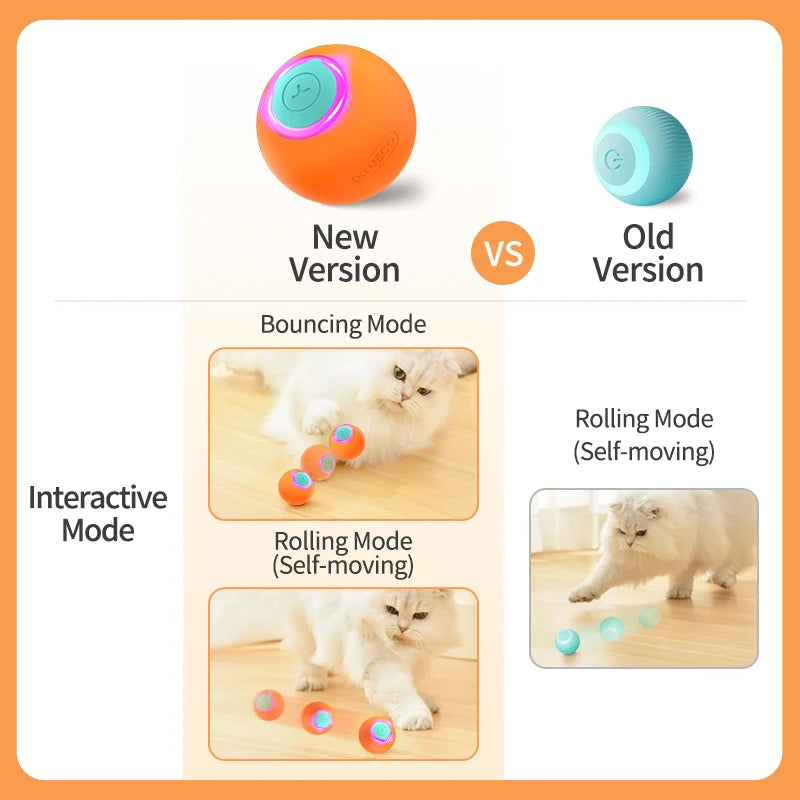 ROJECO Smart Pet Toys Cat Bouncing Ball Automatic Rolling Ball