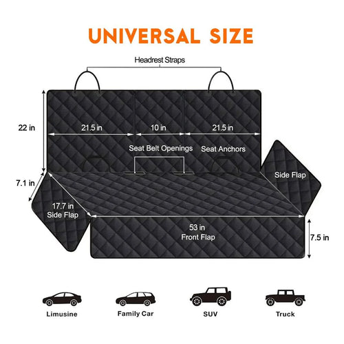 Dog Car Rear Seat Protective Cover Waterproof Dirt Resistant Pet Seat