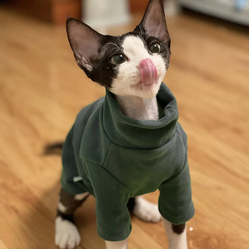 Sphynx Cat Clothes Baby Soft Cotton Fall Winter Kitten Small Dog