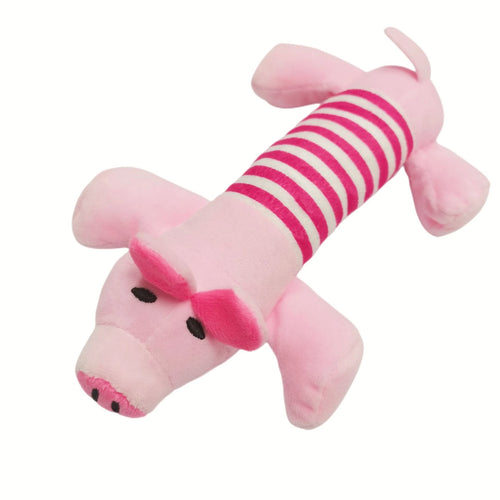 New Pet Toy Striped Elephant, Yellow Duck, Pink Pig Biting Pet Toy