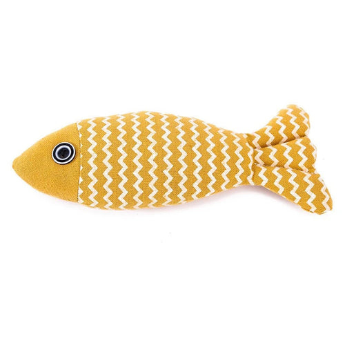 Cat toy self high boredom resistant bite clean teeth linen fish