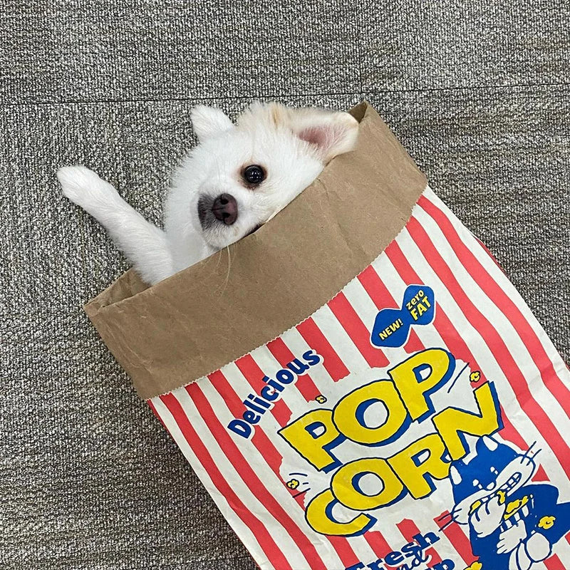 Creative Cute Hidden Food Pet Cat and Dog Kraft Paper Popcorn Paper