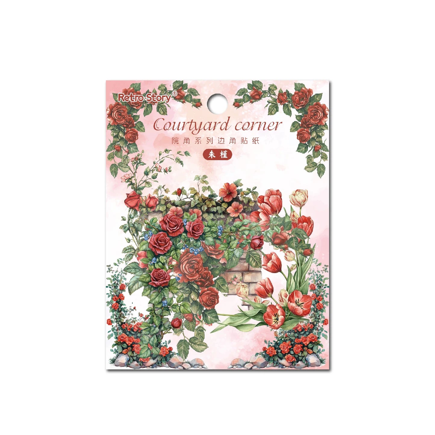 30 pcs Flowers Corner Stickers Retro Hollowed Out Frames Sticker Pack