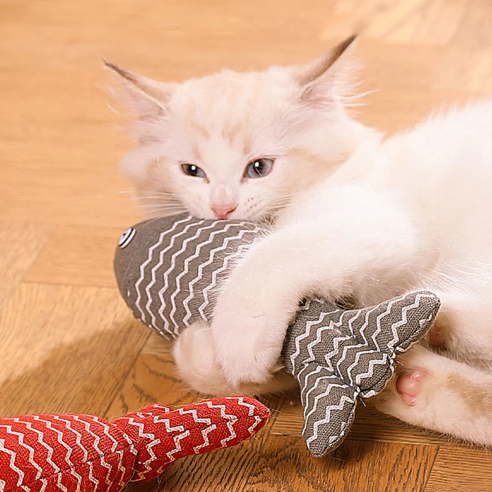Random Fun Cat Sackcloth Fish Toy High With Catnip Fish Pet Cat