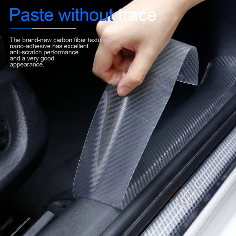 SEAMETAL 3D Carbon Fiber Car Protective Film Door Threshold Protector