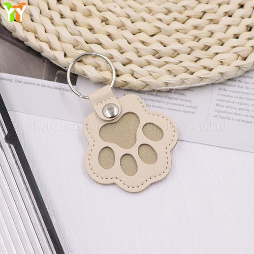 Memorial Leather Pet Hair Storage Bag Cat Paw Keychain Multifunctional
