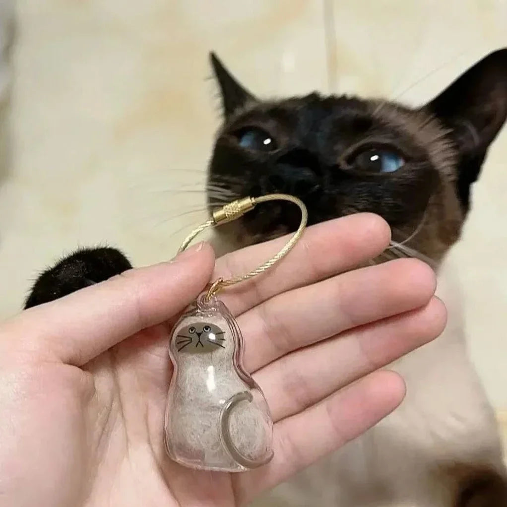 Hanging Pet Keychain Pendant Memorial Resin Cat/Dog Hair Storage