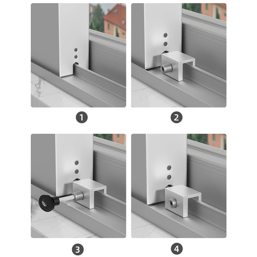 2 Pcs Adjustable Window Lock Stopper Safety Locks for Kids and Pets