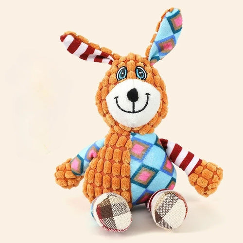 New elephant toy patchwork rabbit fox toy dog toy sound pet plush chew