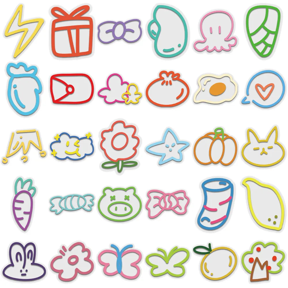 60PCS Creative Dopamine Small Element PET Transparent Material Sticker