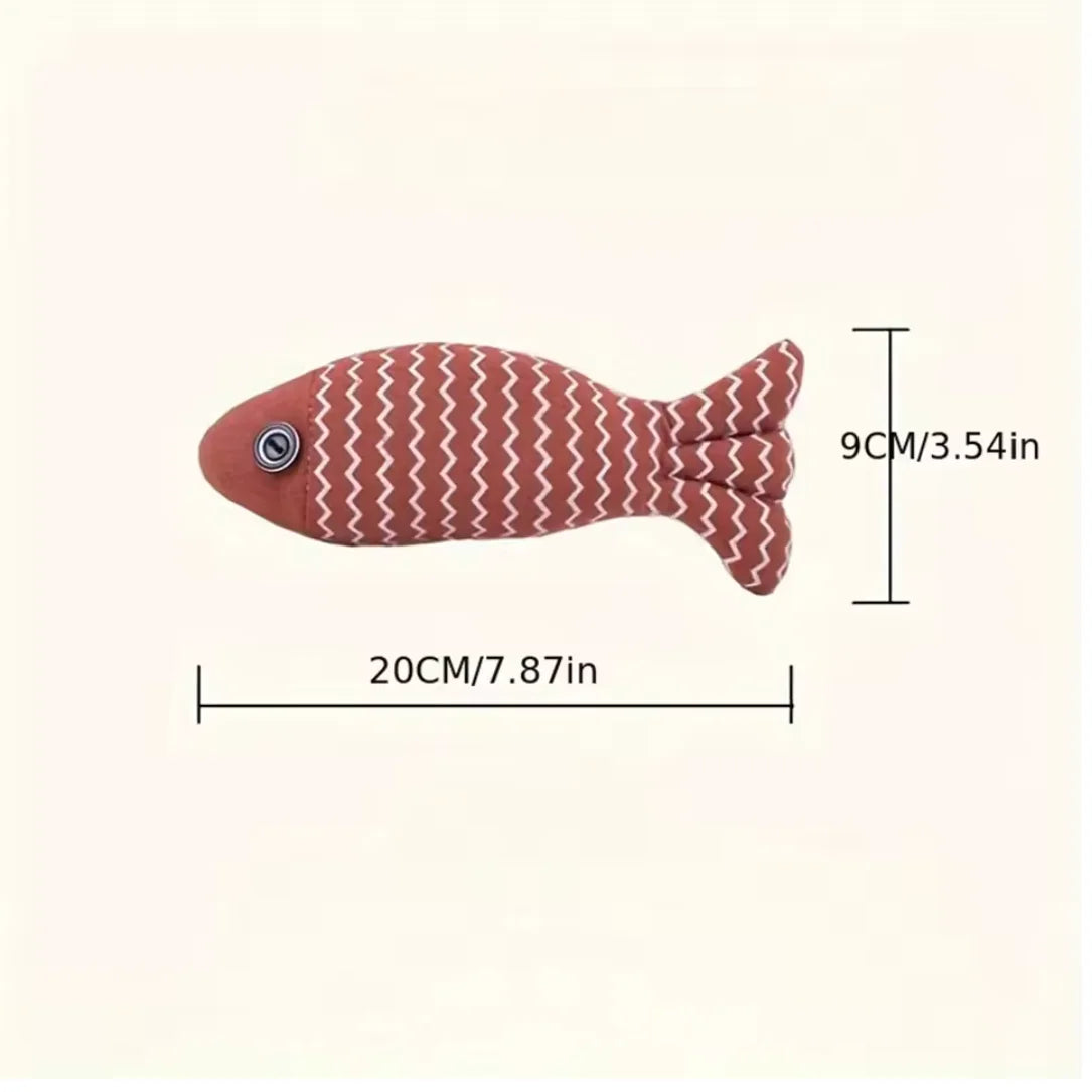 1pc Pet Toys Cat Chew Toys Linen Fish Pillow Chew Training Toy