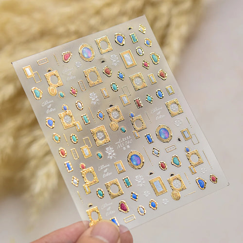 1 piece 5D color crystal star nail stickers high quality love shiny
